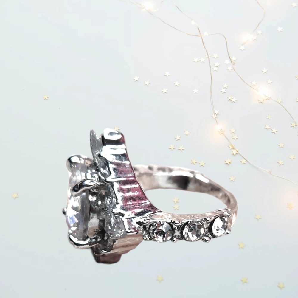 Women's Engagement Wedding Ring Large Halo Solitaire Nwt - Picture 5 of 9